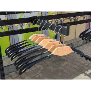 Вішалка силіконова з дерев`яною вставкою 42х3.5см. (колір натуральний)